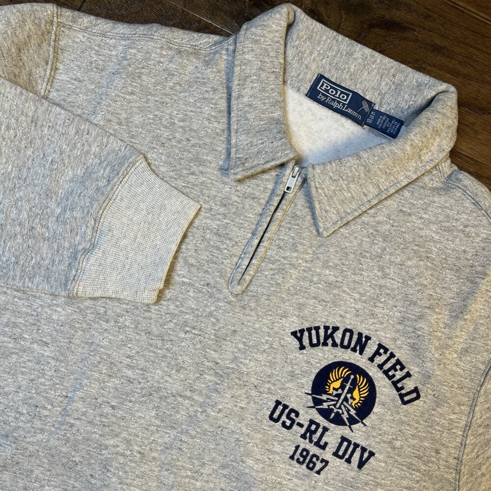 Polo Ralph Lauren Gray Yukon Field US‎ RL Div 1967 1/4 Sweatshirt Men’s XL NWOT